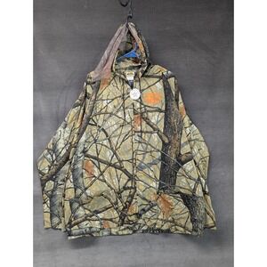 NEW Vtg IDEAL USA XL Camo Skyline Full Zip Hoodie Light Layer Mesh Mask Hood